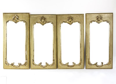 Lot 733 - A set of four painted and parcel gilt mirrors,...