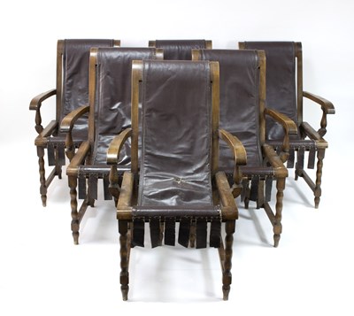 Lot 736 - A set of six Italian walnut armchairs, early...