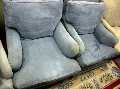 Lot 741 - A pair of upholstered armchairs