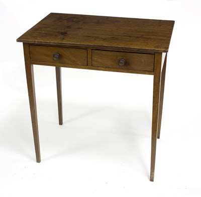 Lot 746 - A 19th Century mahogany side table, fitted two...