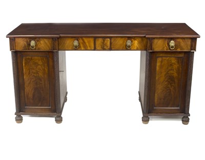 Lot 754 - A William IV mahogany pedestal sideboard, the...