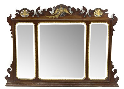 Lot 775 - A George III style triple-plate mirror, the...