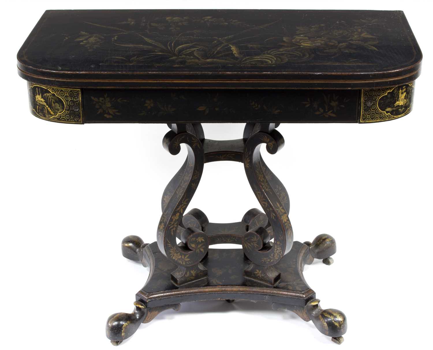 Lot 792 - A Regency fold-over games table with