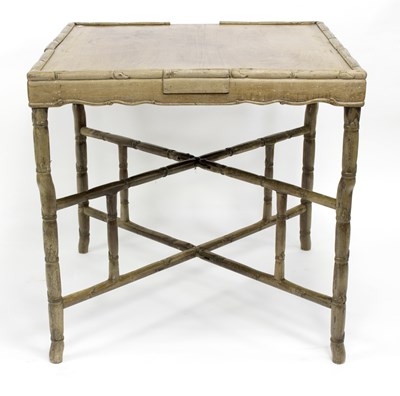 Lot 801 - A Chinese card table, the square top with...