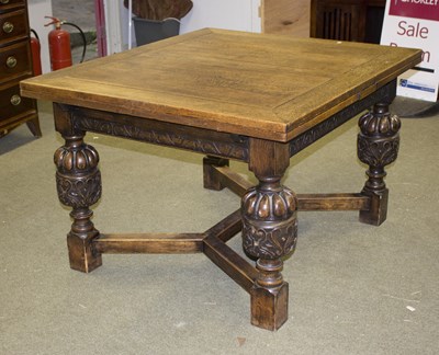 Lot 804 - A 17th Century style draw leaf table on...