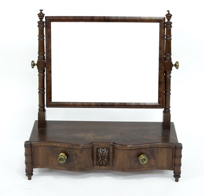 Lot 809 - A George IV mahogany dressing table mirror on...