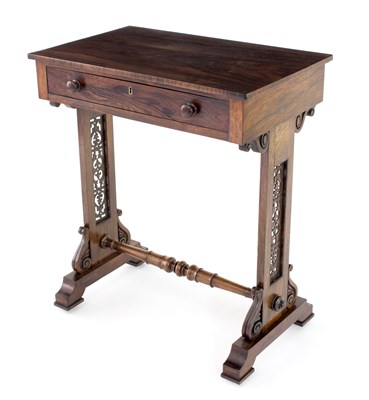 Lot 816 - A Victorian rosewood side table, fitted a...