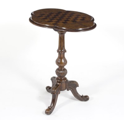 Lot 817 - A Victorian walnut and inlaid games table, the...