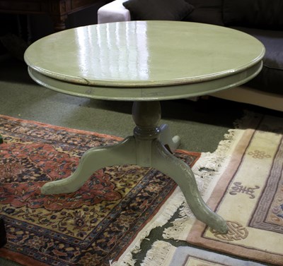 Lot 821 - A painted tripod table, the circular top 107cm...