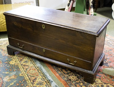 Lot 822 - A George III elm mule chest, 107cm wide