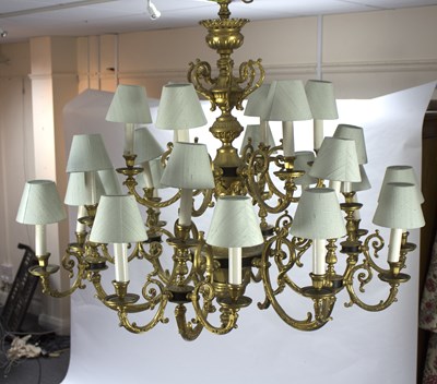 Lot 826 - A gilt metal two-tier chandelier, the upper...