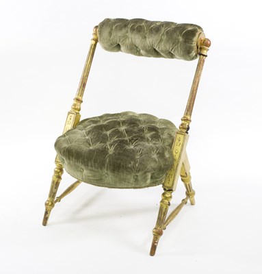 Lot 834 - A Victorian parcel gilt framed chair with...