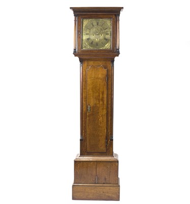 Lot 874 - A late 18th Century oak cased longcase clock,...