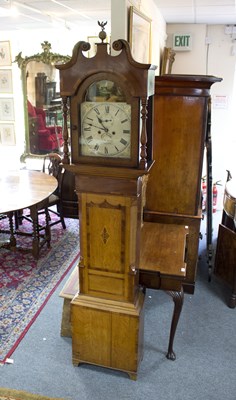 Lot 876 - An oak cased eight-day longcase clock, the...