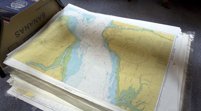 Lot 880 - A large quantity of sea charts, 19th Century...