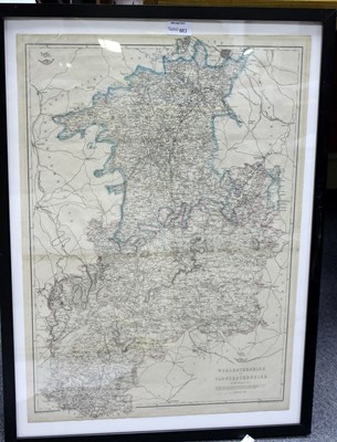 Lot 883 - Two maps of Worcestershire and a group of...