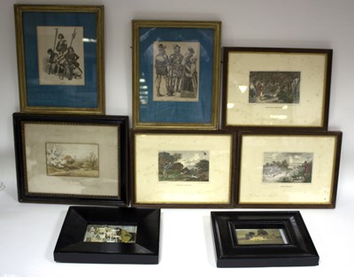 Lot 894 - A collection of colour engravings, depicting...