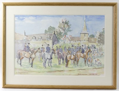 Lot 909 - W Saunders/The Meet at Rodmarton/signed and...