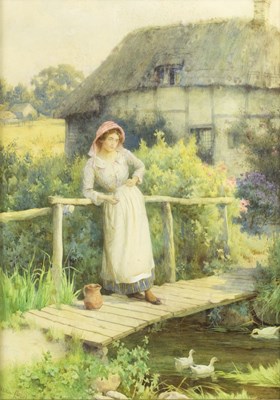 Lot 971 - William Affleck (British 1869-1943)/Girl on a...