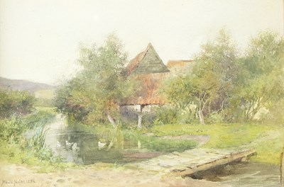 Lot 1009 - Maud Naftel (British 1856-1890)/Cottage in a...