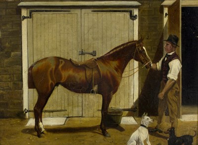 Lot 1020 - English Naive School/Horse, Groom and...