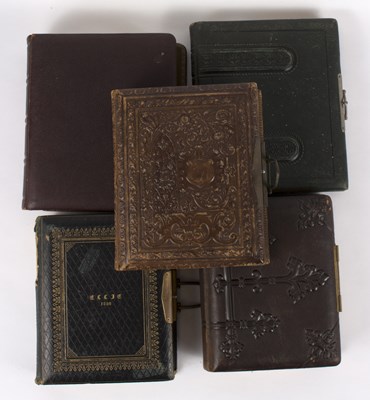 Lot 131 - Five Victorian photograph albums various,...