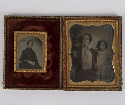 Lot 141 - Two Victorian portrait photographs, framed,...