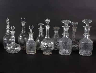 Lot 295 - Ten decanters and stoppers, various