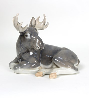 Lot 312 - A Royal Copenhagen porcelain model of an elk,...