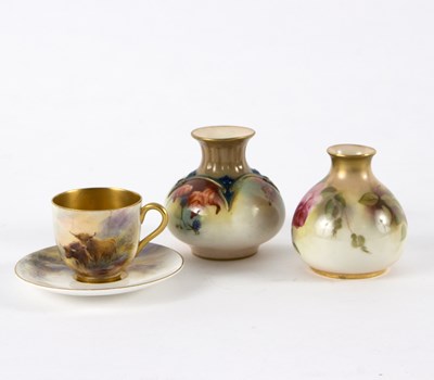 Lot 325 - A Royal Worcester porcelain cup and saucer...