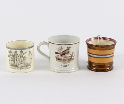 Lot 340 - A child's Staffordshire pottery mug, circa...