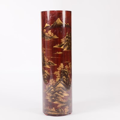 Lot 355 - A 20th Century japanned lacquer pedestal,...