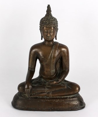 Lot 365 - A South East Asian bronze figure of the seated...