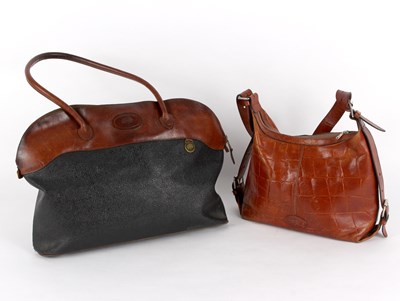 Lot 371 - A Mulberry Scotchgrain and brown leather...