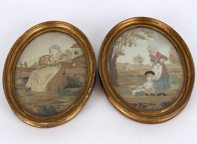 Lot 380 - A pair of early 19th Century needlework...