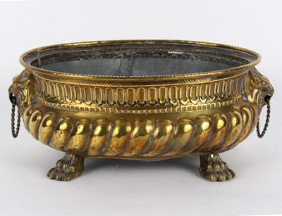 Lot 385 - An early 19th Century Dutch brass oval jardini?...