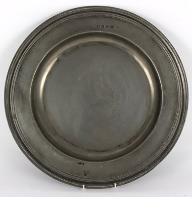 Lot 396 - A pewter charger, John Whitaker, circa 1690,...