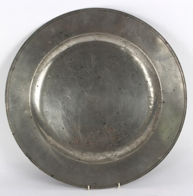 Lot 398 - A pewter charger, by Thomas Powell, circa 1690,...