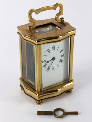 Lot 469 - A gilt brass cased carriage clock of...