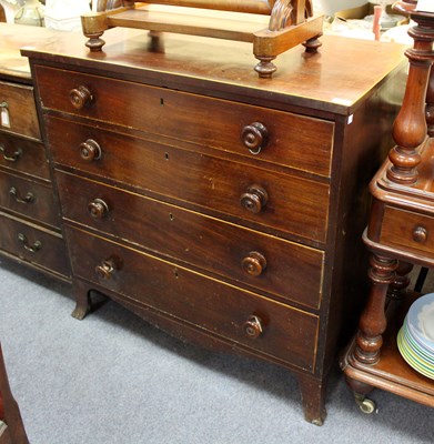 Lot 511 - A Victorian mahogany chest of four drawers, on...