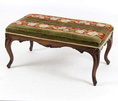 Lot 532 - A Victorian rosewood framed stool, with...