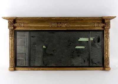 Lot 535 - A Regency gilt framed overmantel mirror, 127cm...