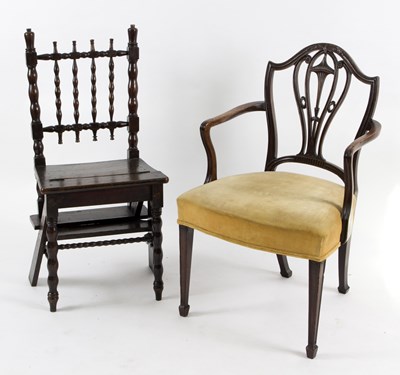 Lot 552 - A 19th Century metamorphic library chair/steps...