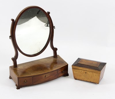 Lot 554 - A 19th Century mahogany dressing table mirror,...