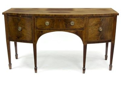 Lot 555 - A 19th Century bowfront sideboard, on square...