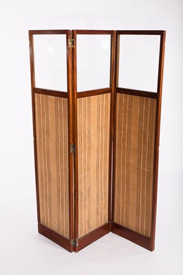 Lot 571 - A three-fold screen with glazed upper section