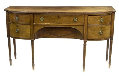 Lot 577 - A George IV bowfront mahogany sideboard, on...