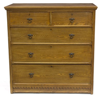 Lot 583 - A Victorian elm chest, two short over three...