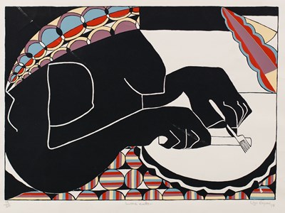 Lot 770 - Uzo Egonu (Nigerian 1931-1996)/Lone Eater,...