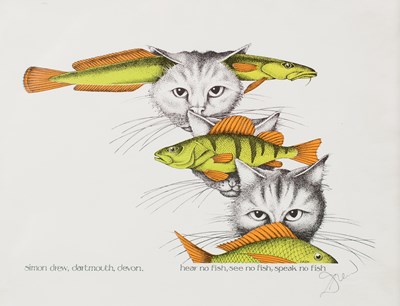 Lot 783 - Simon Drew (British, born 1952)/Hear No Fish,...